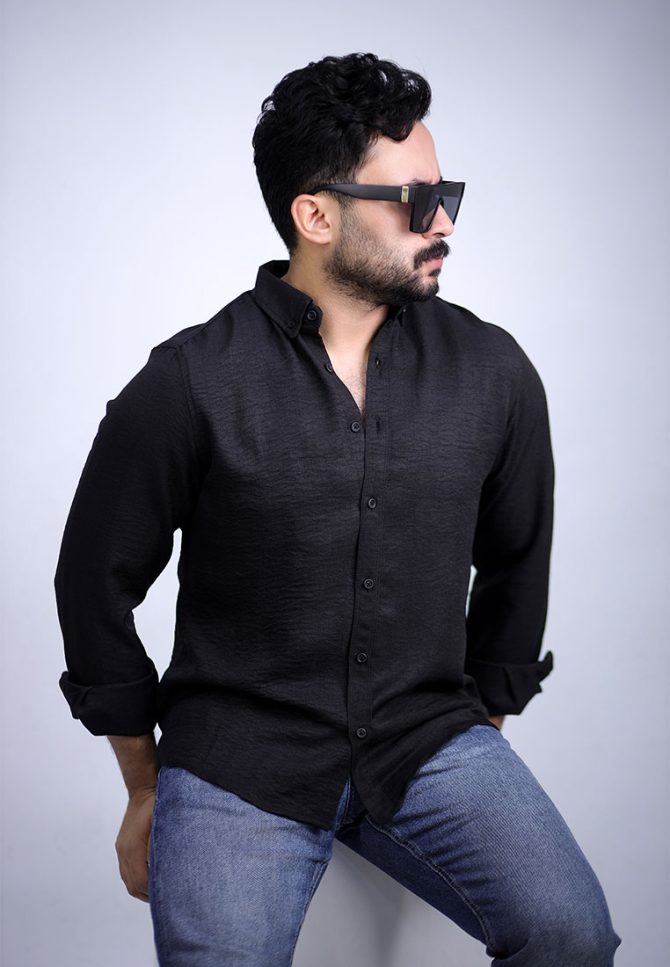 Linen shirt – Black - Image 2