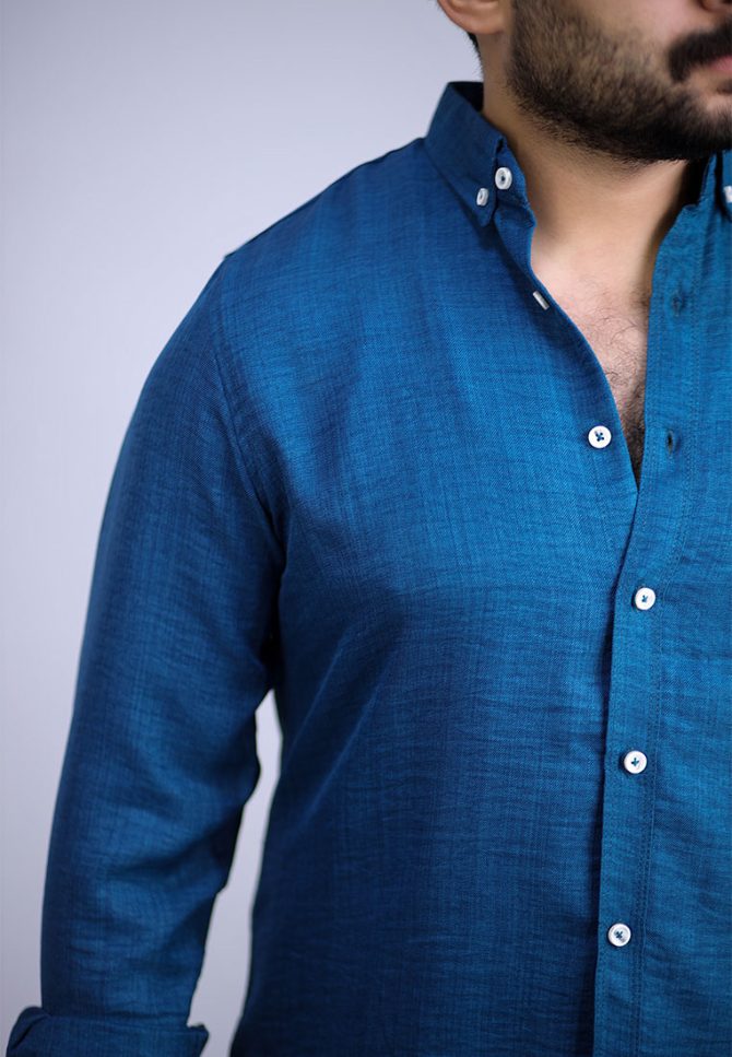 Linen shirt – Ocean Blue - Image 2