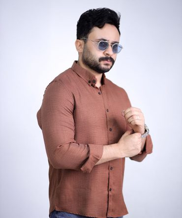 Linen shirt – Rust Brown