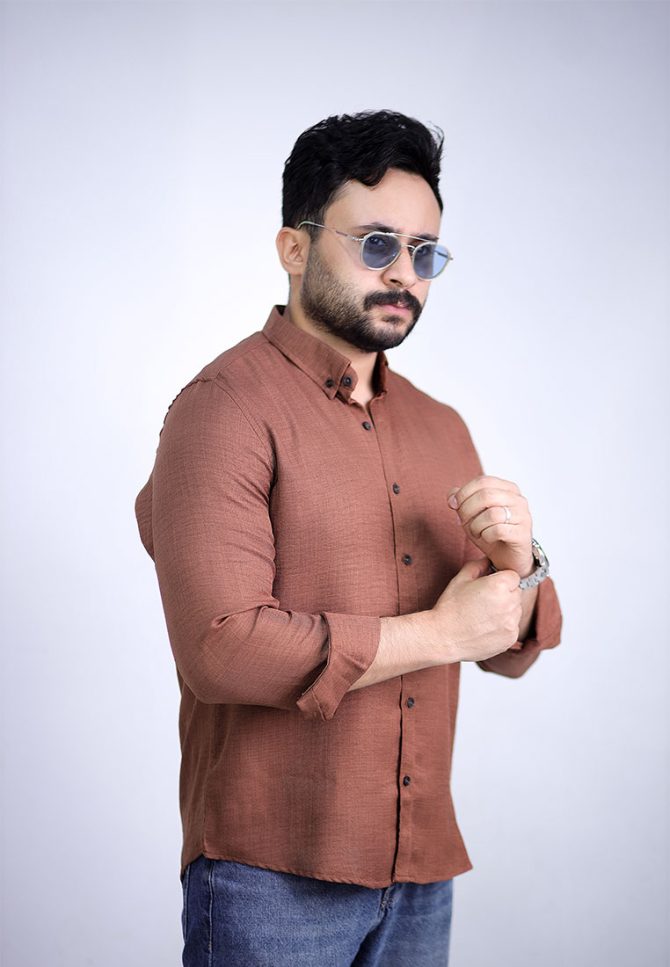 Linen shirt – Rust Brown