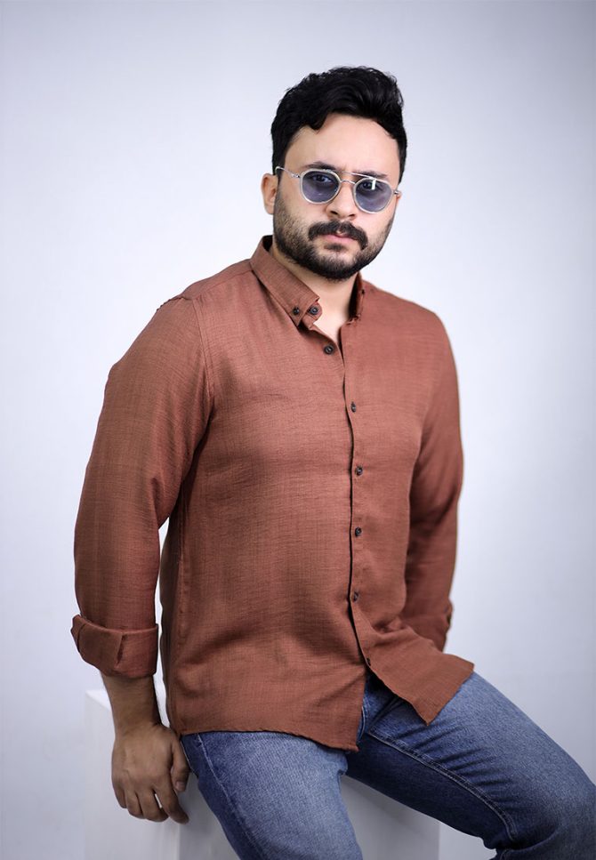 Linen shirt – Rust Brown - Image 4