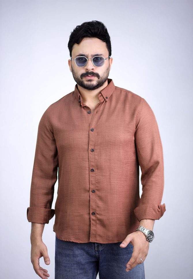 Linen shirt – Rust Brown - Image 2